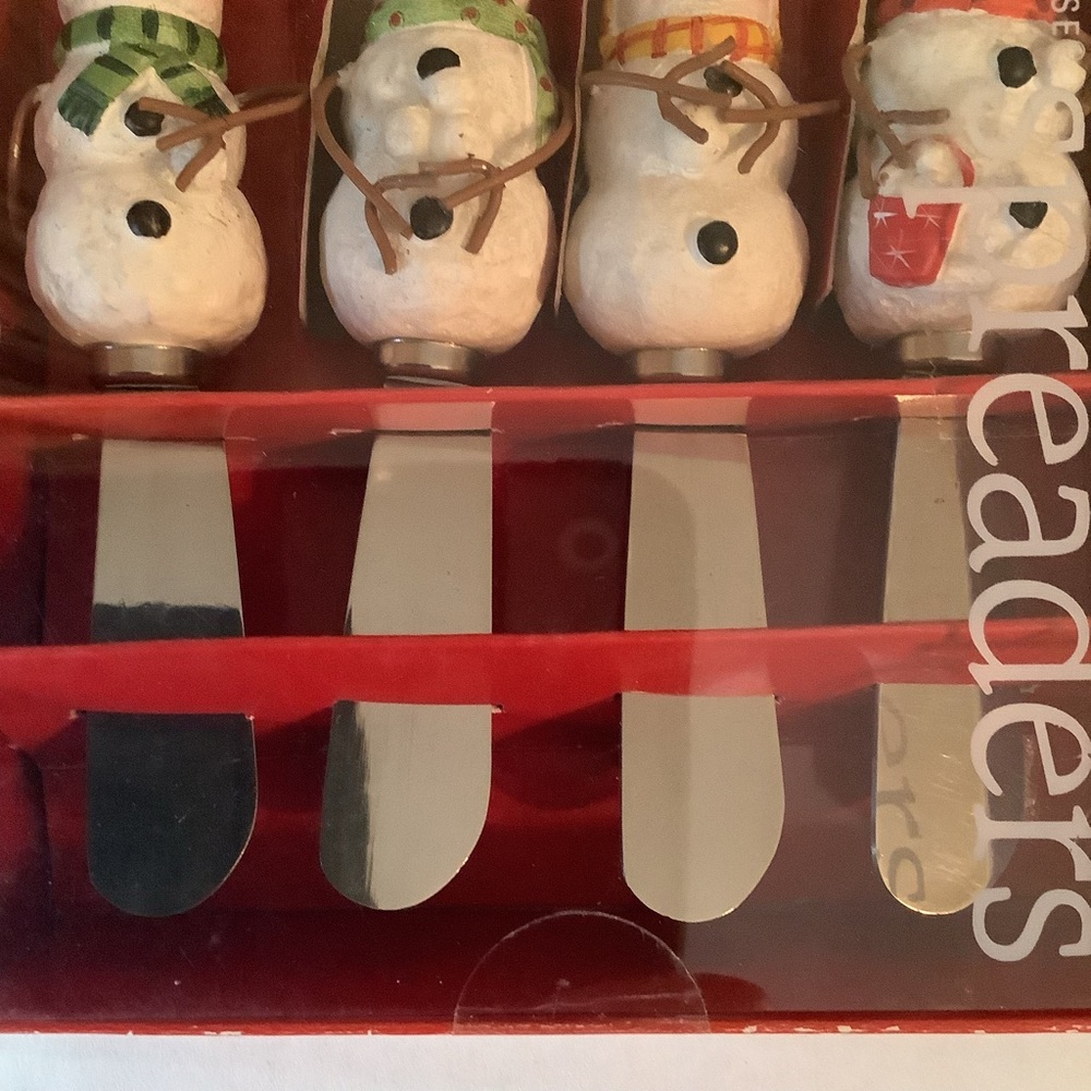 Boston Warehouse Spreaders Snow Much Fun Snowmen Set Of 4 New - Picture 7 of 8